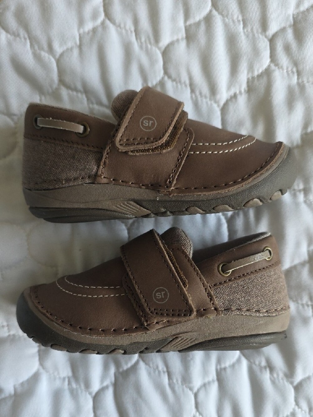 Stride Rite Brown Baby, Toddler Shoe, Moccasins w/Hook-and-Loop Strap Sz 5M NEW - Picture 3 of 9